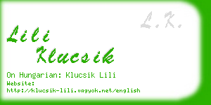 lili klucsik business card